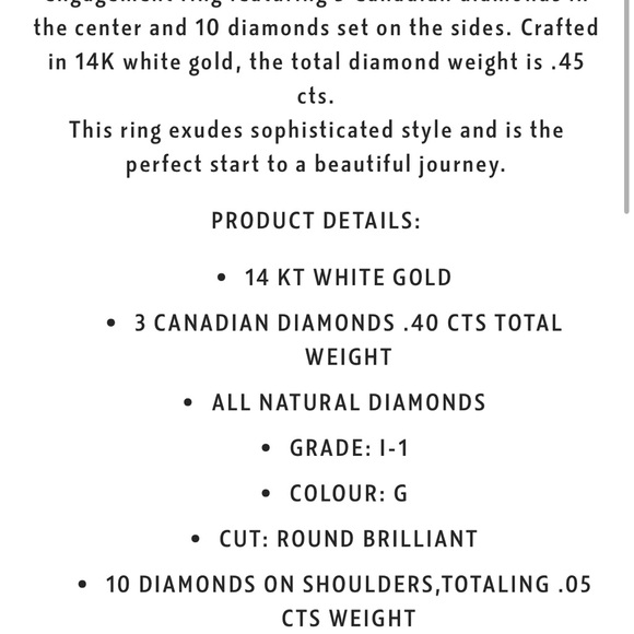 MAKE AN OFFER Canadian Diamond 14k White Gold Ring - Picture 6 of 7